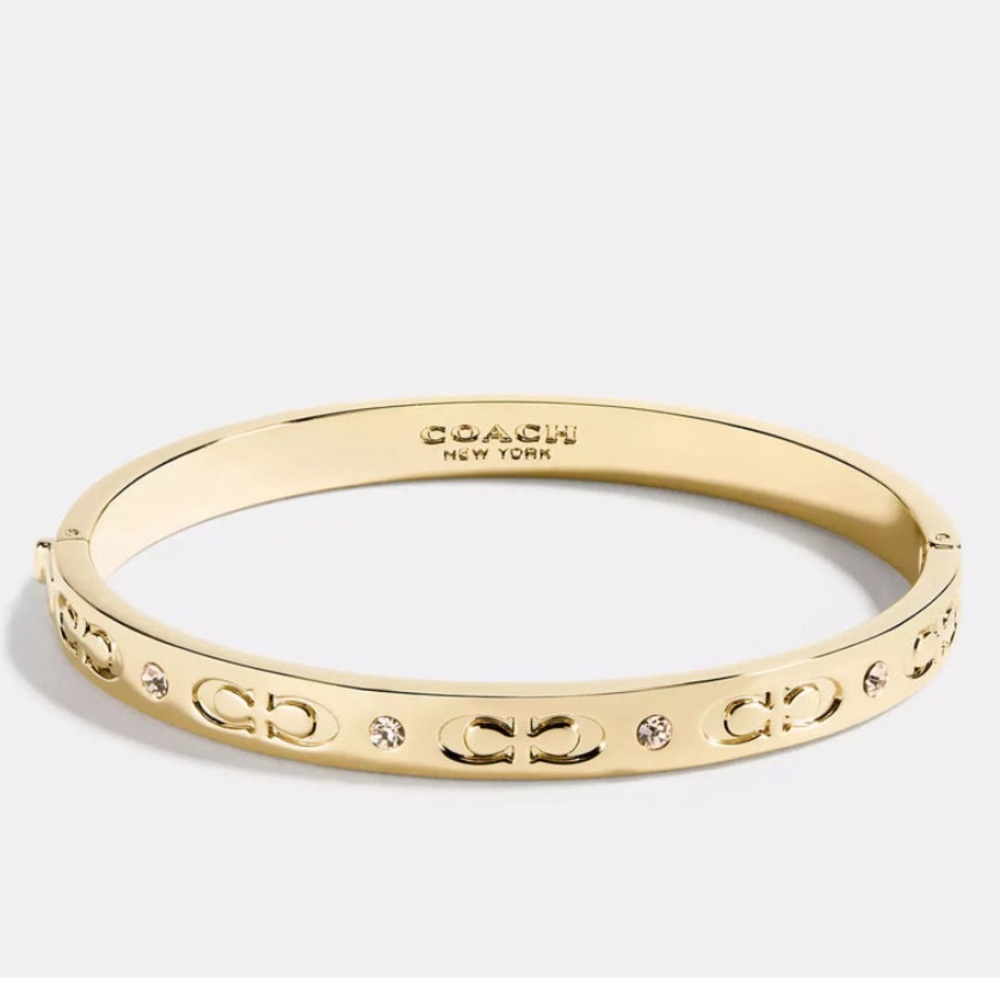 Coach signature hinged bangle